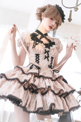 Ivory Medea Kiss Short Sleeves Gothic Lolita Op Tiered Dress